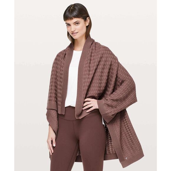 lululemon athletica Accessories - NWT Lululemon Divinity Poncho SPNO Spanish Oak Shawl Wrap $138